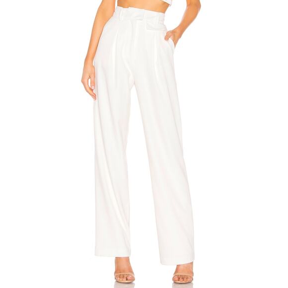 LPA Carlotta White High-Waisted Pants - Picture 1 of 5